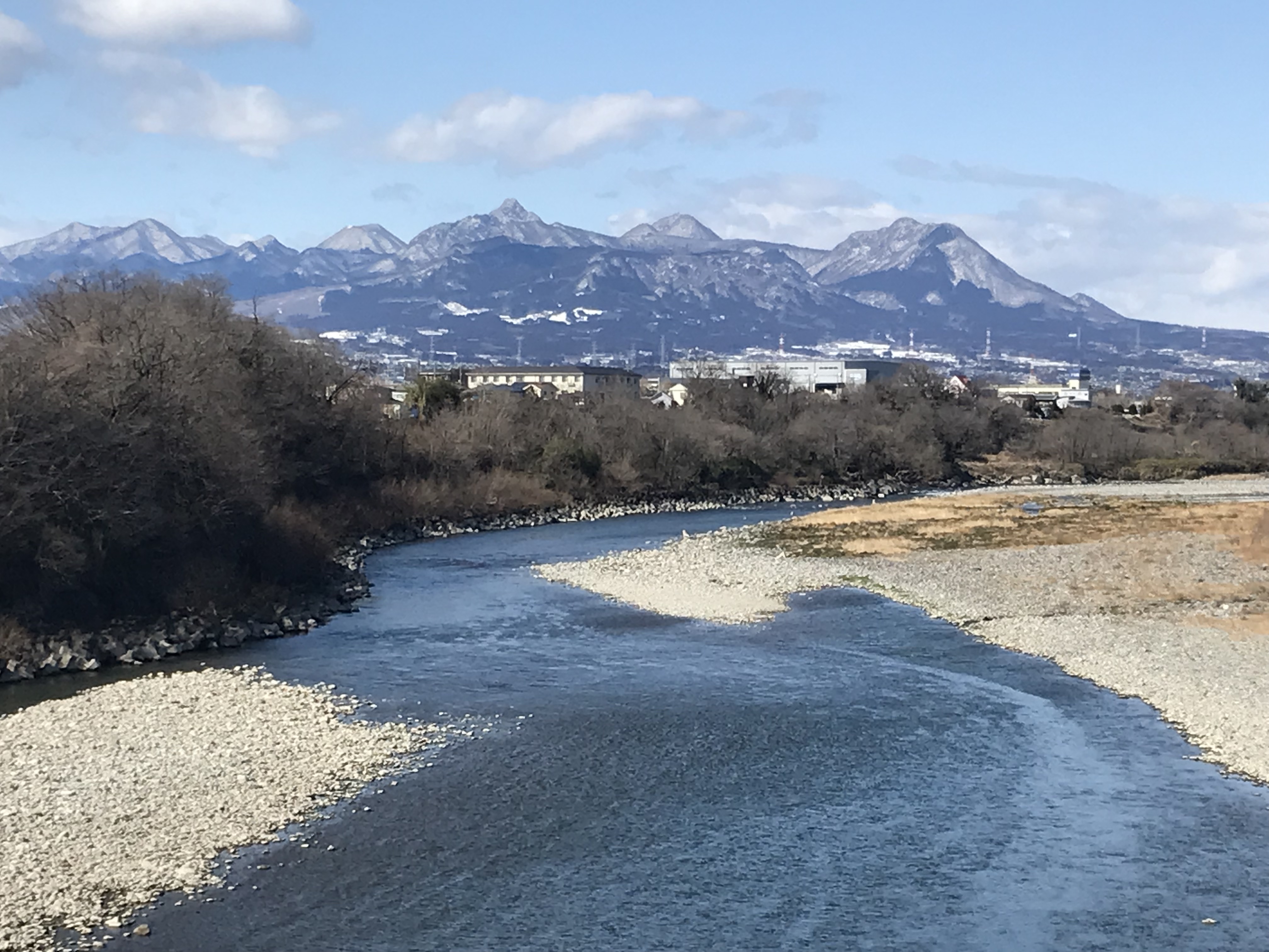 A view of Mt. Haruna in Gunma from Maebashi City over the Tonegawa River